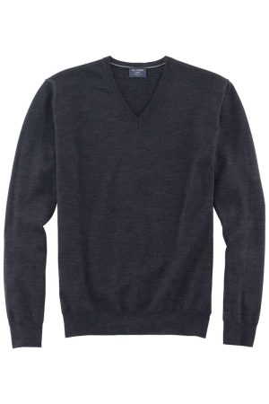 OLYMP Trui V-halsgrafiet, Effen