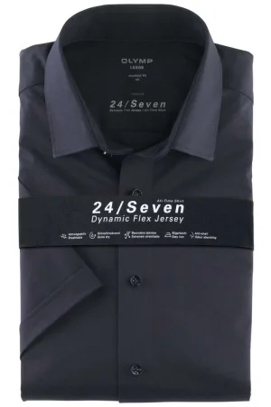 OLYMP Luxor Modern Fit Jersey shirt marine, Effen