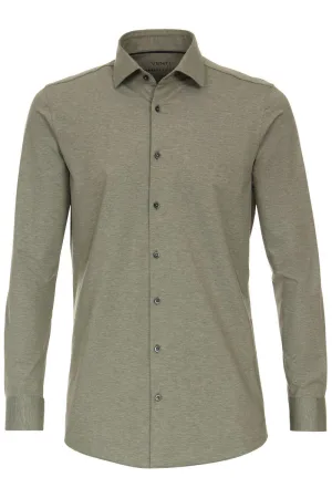 Venti Body Fit Jersey shirt groen, Effen