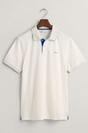 GANT Regular Fit Polo shirt Korte mouw ecru