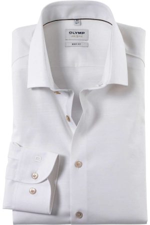 OLYMP Level Five Body Fit Overhemd lichtbeige, Faux-uni