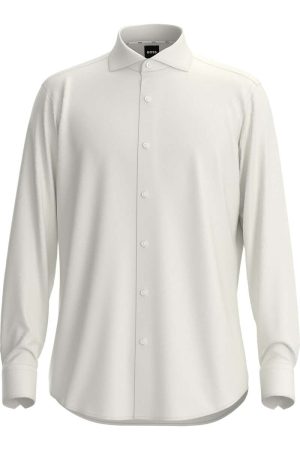BOSS Regular Fit Overhemd ecru, Effen