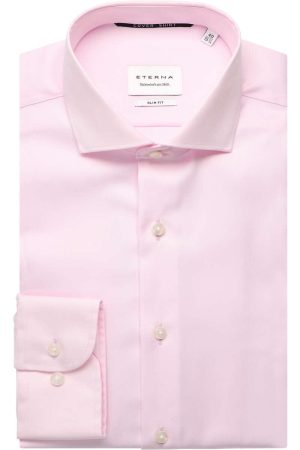 ETERNA Slim Fit Overhemd roos, Effen