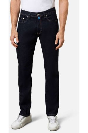 Pierre Cardin Lyon Tapered Fit Jeans donkerblauw, Effen
