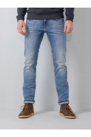 Petrol Industries Tapered Fit Jeans blauw, Effen