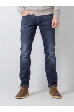 Petrol Industries Tapered Fit Jeans donkerblauw, Effen