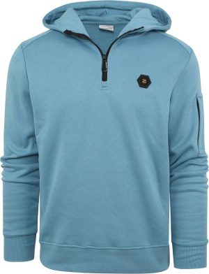 No Excess Half Zip Hoodie Blauw