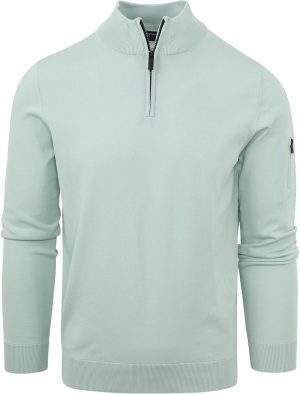 Suitable Half Zip Trui Mintgroen