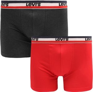 Levi’s Brief Boxershorts 2-Pack Rood Grijs