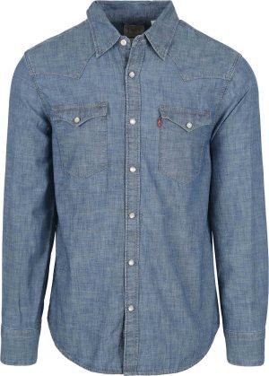 Levi’s Barstow Western Overhemd Mid Blauw