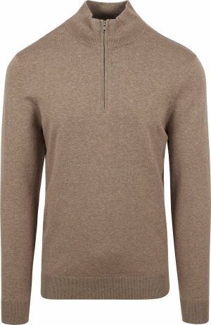 Profuomo Half Zip Pullover Luxury Beige