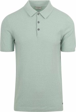 No Excess Knitted Poloshirt Structuur Groen