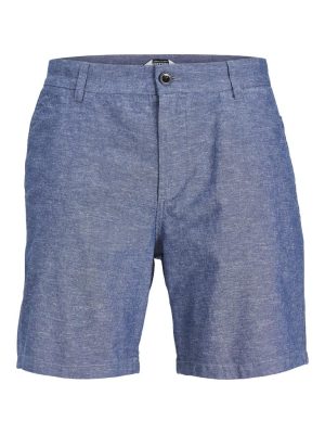 Jack – Jones Jpstace Jjsummer Linen Blend Short Sn 12248627 Korte Broeken Faded Denim Melange