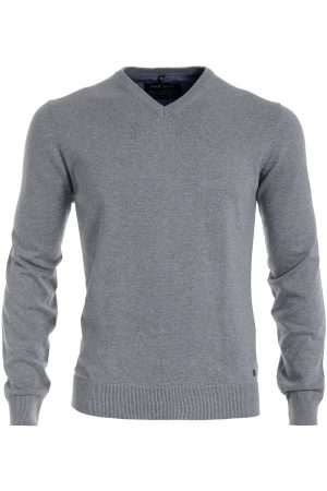 Marvelis Trui V-halslichtgrijs, Effen