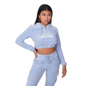 Korte fluwelen dameshoodie Project X Paris