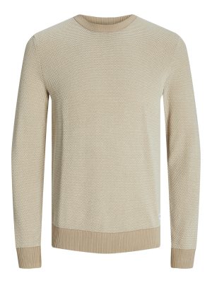 Jack – Jones Jjeglobe Knit Crew Neck Noos Trui Oatmeal
