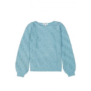 Garcia – Blauw Fijngebreide trui print Blauw