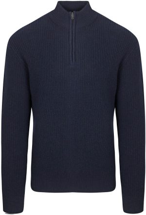 Steppin’ Out Half Zip Trui Lamswol Navy