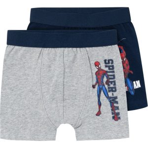Name It Jongens boxershorts spiderman blauw/grijs 2-pack