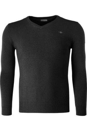 GANT Regular Fit Gebreide trui V-hals, Effen