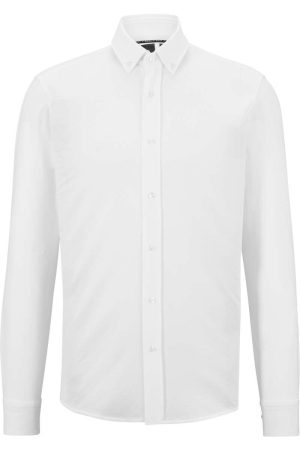 BOSS P-JOE Regular Fit Overhemd wit, Effen