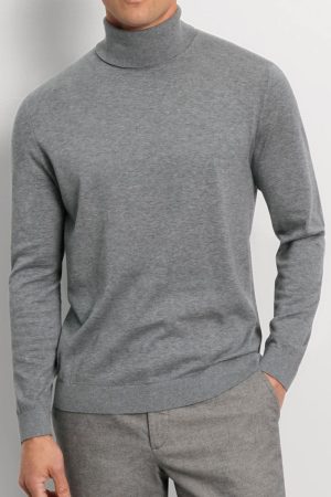 OLYMP Casual Regular Fit Coltrui zilvergrijs, Effen