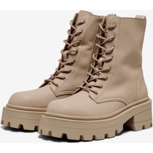 Only Onlbanyu-3 pu monochrome lace boot nude