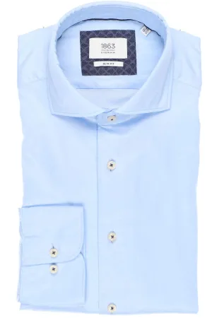 ETERNA 1863 Soft Tailoring Slim Fit Overhemd lichtblauw, Effen