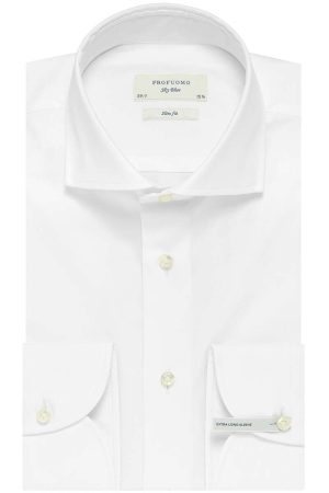 Profuomo Sky Blue Slim Fit Overhemd ML7 (72CM+) wit