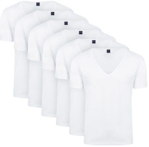 Suitable Vitaru T-Shirt Diepe V-Hals Wit 6-Pack
