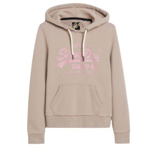 Metalen hoodie voor vrouwen Superdry Vintage Logo