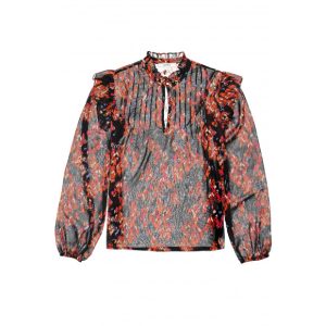 Garcia – Zwart Blouse bloemen roesel Zwart