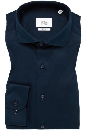 ETERNA 1863 Soft Tailoring Slim Fit Jersey shirt marine, Effen