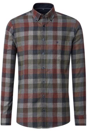 Casa Moda Casual Fit Overhemd rood, Ruit
