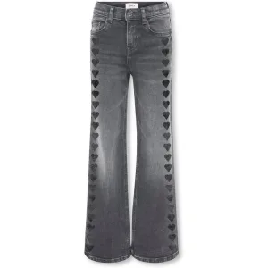 Only Kogjuicy wide heart emb dnm black denim