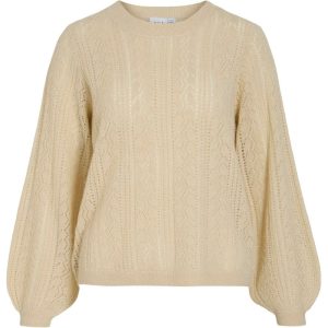 Vila Vipolana o-neck ls glitter knit to beige