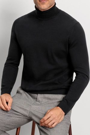 OLYMP Casual Regular Fit Coltrui zwart, Effen