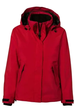 HAKRO Regular Fit Dames Jas met capuchon rood, Effen