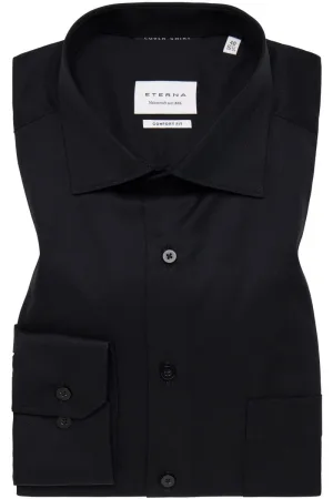 ETERNA Cover Shirt Comfort Fit Overhemd zwart, Effen