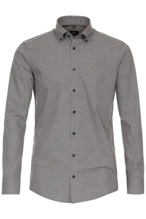 Venti Modern Fit Overhemd bruin, Print