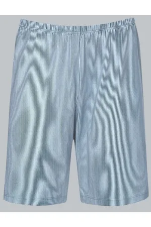 TRIGEMA Regular Fit Bermuda blauw, Gestreept