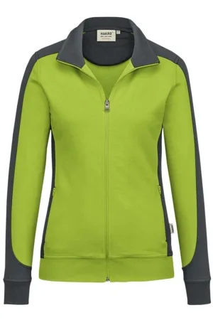 HAKRO  MIKRALINAR® Regular Fit Dames Sweatjacket groen, Effen