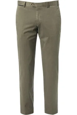 HILTL Slim Fit Chino groen, Effen