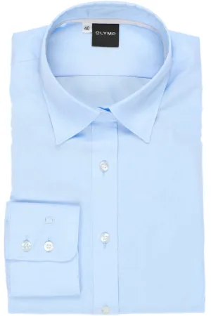 OLYMP Level Five Slim Fit Dames Overhemd blauw, Effen
