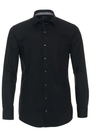 Venti Jerseyflex Modern Fit Jersey shirt zwart, Effen