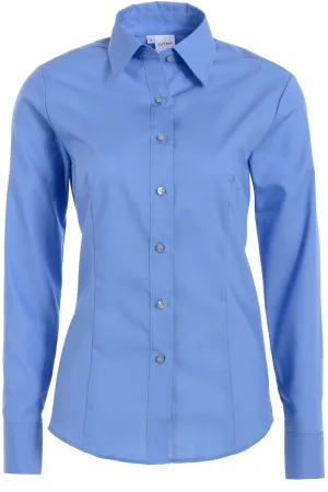 OLYMP Tendenz Regular Fit Dames Overhemd blauw, Effen