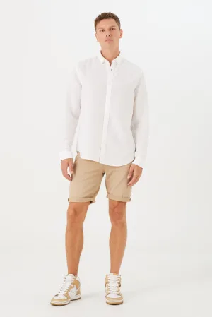 Rocko 695 Slim Denim Shorts – Beige