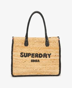 Superdry Vrouwen Luxe Draagtas van Raffia Bruin