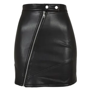 Synthetisch leren rok vrouw Urban Classics Biker