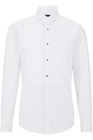 BOSS Slim Fit Gala shirt wit, Effen